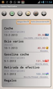 Lista Control de Gastos