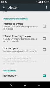 desactivar MMS Mensajeria
